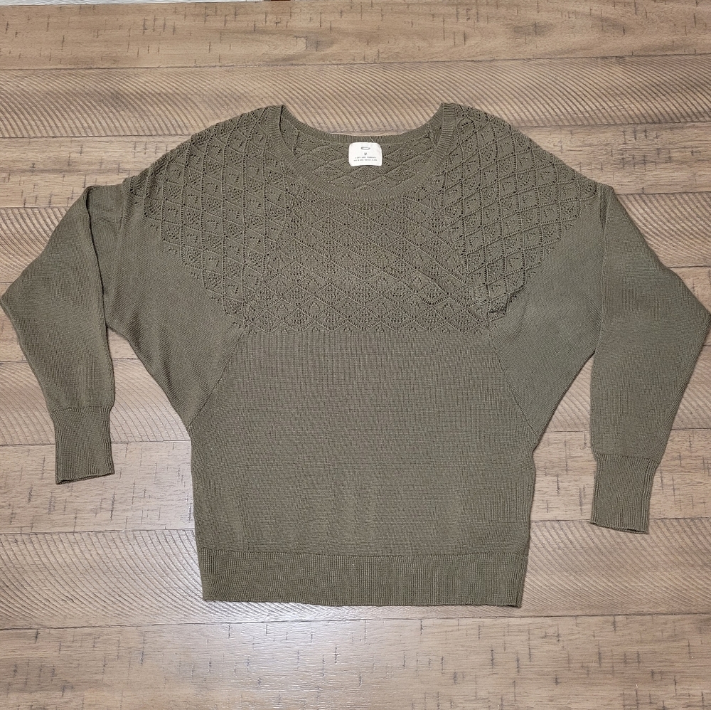 Pins & Needles Dolman Sweater Pointelle Pullover - Sz Med